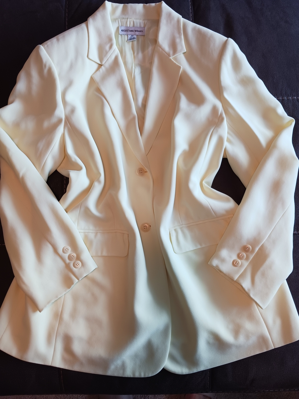 August Max Women's Yellow Tailored Blazer Sz 16W EUC